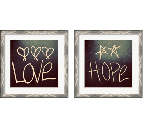 Triple Love and Hope 2 Piece Framed Art Print Set by Gail Peck