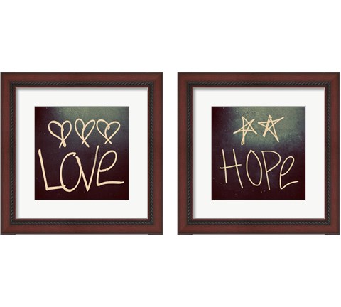 Triple Love and Hope 2 Piece Framed Art Print Set by Gail Peck
