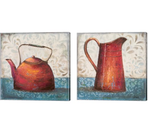 Red Pots 2 Piece Canvas Print Set by Patricia Pinto