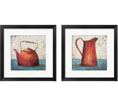Red Pots 2 Piece Framed Art Print Set by Patricia Pinto