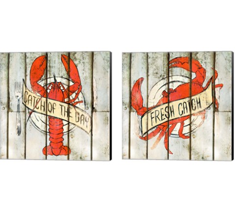 Catch of the Day Square 2 Piece Canvas Print Set by SD Graphics Studio