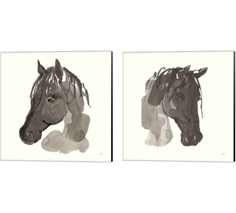 Horse Portrait 2 Piece Canvas Print Set by Chris Paschke