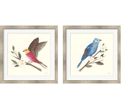 Birds and Blossoms 2 Piece Framed Art Print Set by Courtney Prahl