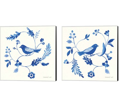 Songbird Celebration 2 Piece Canvas Print Set by Danhui Nai