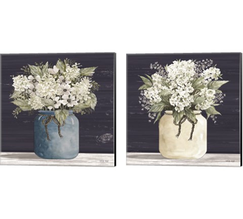 White Flowers 2 Piece Canvas Print Set by Cindy Jacobs