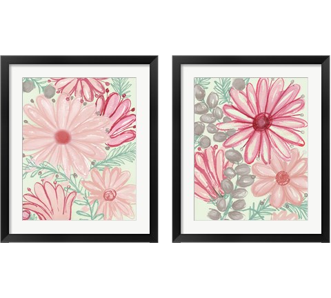 Color Burst Blooms 2 Piece Framed Art Print Set by Elizabeth Medley