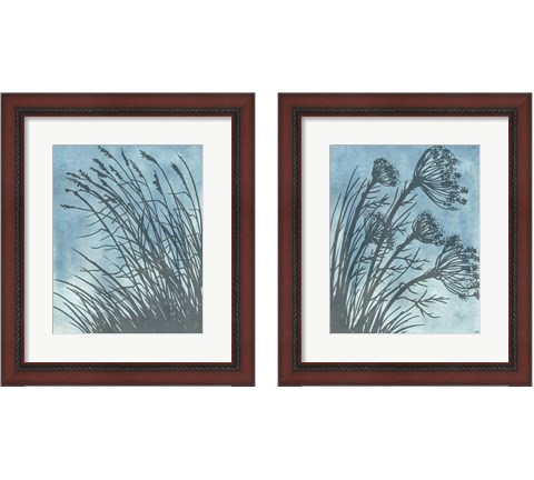 Tall Grasses on Blue 2 Piece Framed Art Print Set by Elizabeth Medley