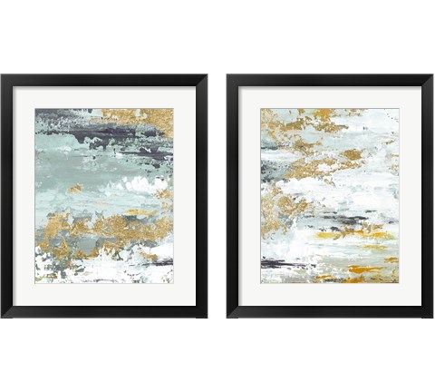 Gold Magic Vertica Abstract 2 Piece Framed Art Print Set by Patricia Pinto