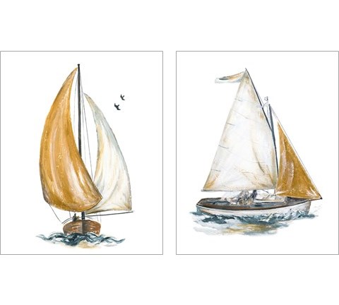 Gold Sail 2 Piece Art Print Set by Patricia Pinto