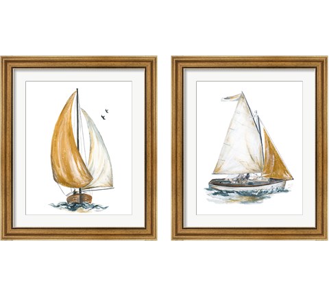 Gold Sail 2 Piece Framed Art Print Set by Patricia Pinto