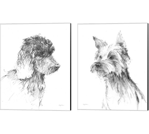 Traditional Dog Sketch 2 Piece Canvas Print Set by Avery Tillmon