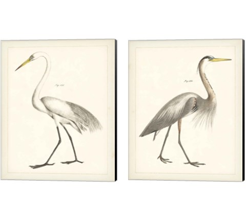 Vintage Heron 2 Piece Canvas Print Set by Wild Apple Portfolio
