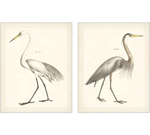 Vintage Heron 2 Piece Art Print Set by Wild Apple Portfolio