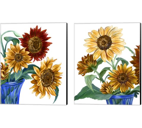 China Sunflowers 2 Piece Canvas Print Set by Kelsey Wilson