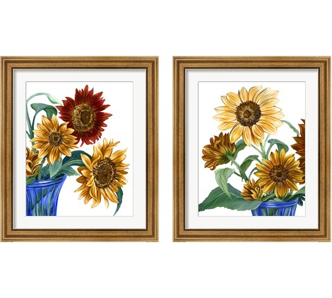 China Sunflowers 2 Piece Framed Art Print Set by Kelsey Wilson