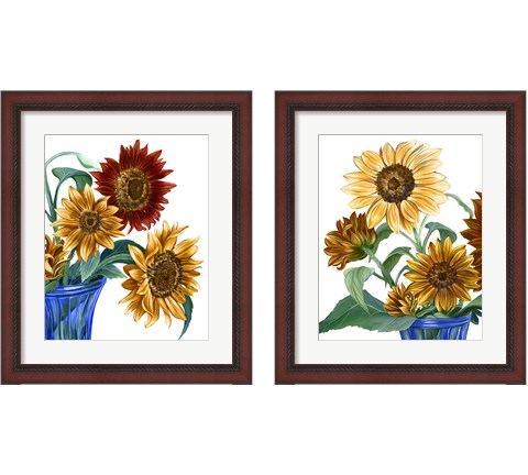 China Sunflowers 2 Piece Framed Art Print Set by Kelsey Wilson