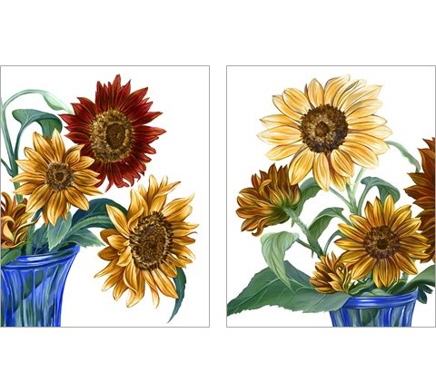 China Sunflowers 2 Piece Art Print Set by Kelsey Wilson