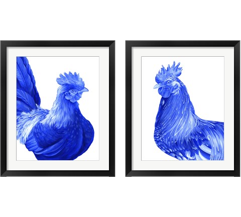 Blue Rooster 2 Piece Framed Art Print Set by Kelsey Wilson