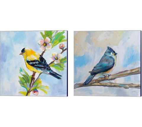 Birds on Blue 2 Piece Canvas Print Set by Jeanette Vertentes