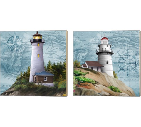 Lighthouse 2 Piece Canvas Print Set by Tom Wood