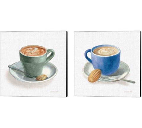 Wake Up Coffee 2 Piece Canvas Print Set by Danhui Nai