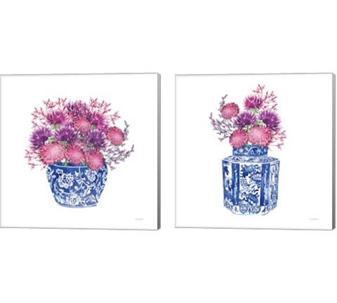 Chinoiserie Style 2 Piece Canvas Print Set by Mercedes Lopez Charro