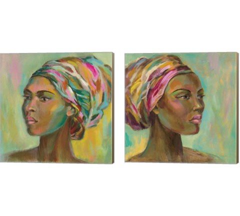 African Woman 2 Piece Canvas Print Set by Silvia Vassileva