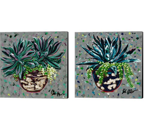 Succulent Pot 2 Piece Canvas Print Set by Jodi Augustine