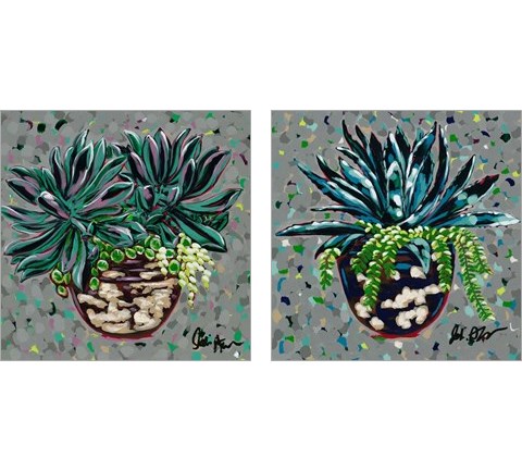 Succulent Pot 2 Piece Art Print Set by Jodi Augustine