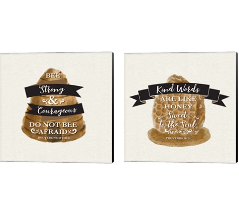 Bee Hive Sentiment  2 Piece Canvas Print Set by Bannarot