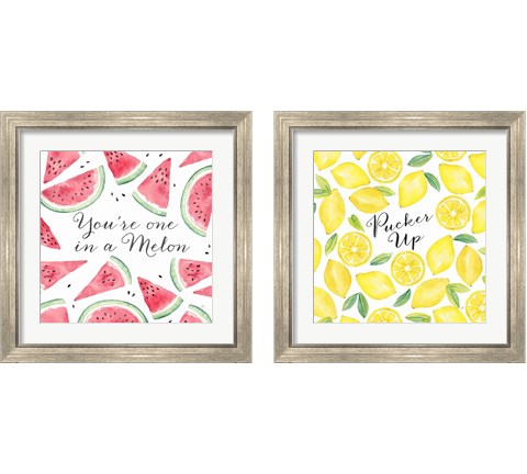 Fresh Fruit Sentiment 2 Piece Framed Art Print Set by Cynthia Coulter