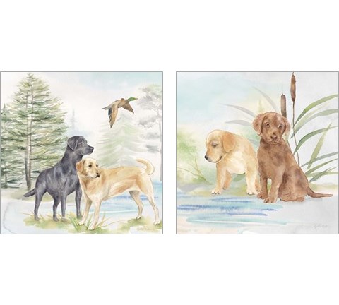 Woodland Dogs 2 Piece Art Print Set by Cynthia Coulter