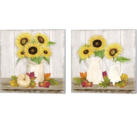Fall Sunflowers 2 Piece Canvas Print Set by Tara Reed