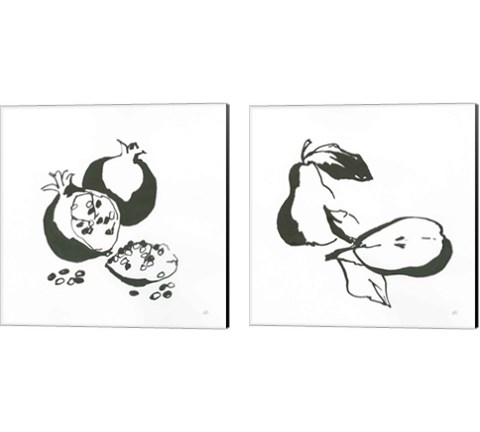 Black & White Fruit 2 Piece Canvas Print Set by Chris Paschke