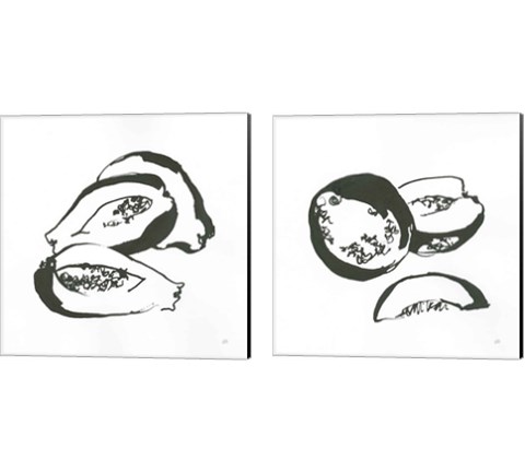 Black & White Fruit 2 Piece Canvas Print Set by Chris Paschke