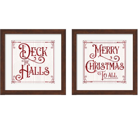 Vintage Christmas Signs 2 Piece Framed Art Print Set by Tara Reed