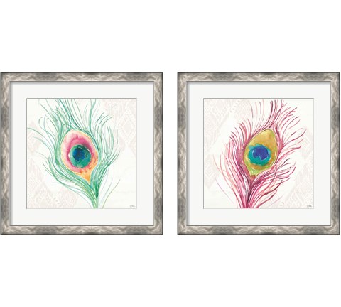 Peacock Glory 2 Piece Framed Art Print Set by Dina June