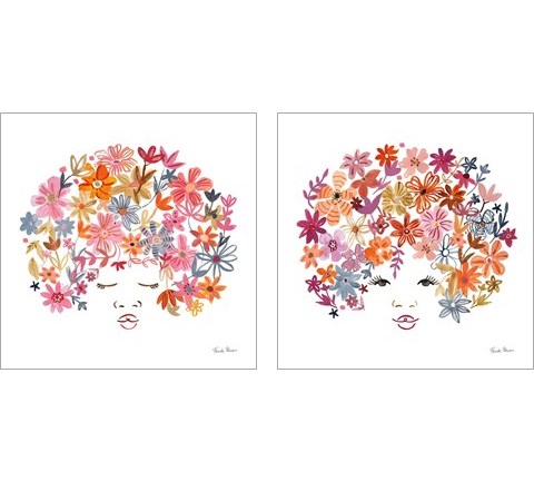 Floral Beauties 2 Piece Art Print Set by Farida Zaman