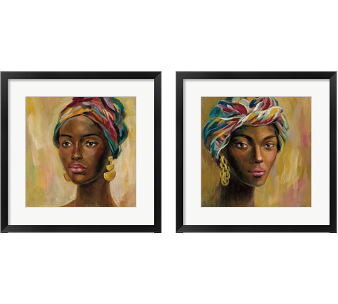 African Face 2 Piece Framed Art Print Set by Silvia Vassileva