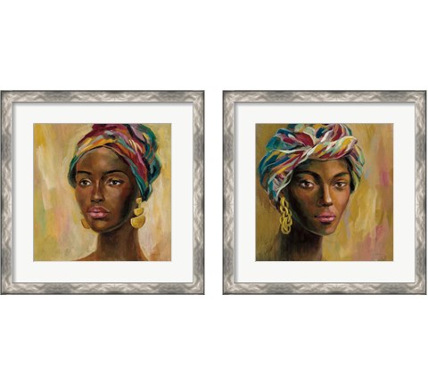 African Face 2 Piece Framed Art Print Set by Silvia Vassileva