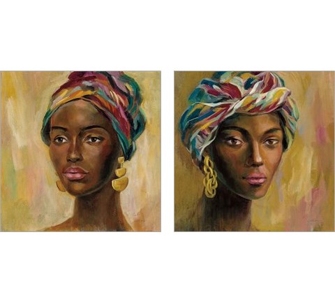 African Face 2 Piece Art Print Set by Silvia Vassileva