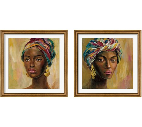 African Face 2 Piece Framed Art Print Set by Silvia Vassileva