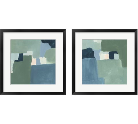 Teal and Sage 2 Piece Framed Art Print Set by Victoria Barnes