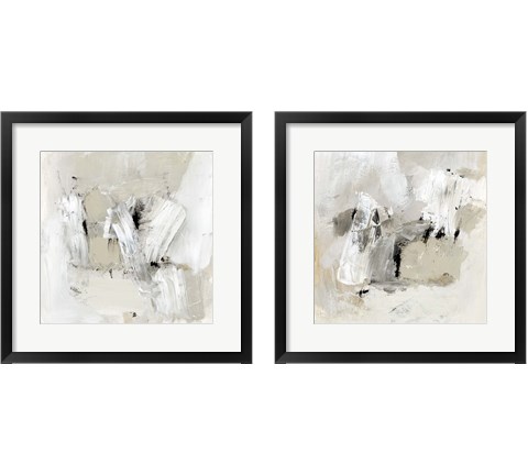 Neutral Brushstrokes 2 Piece Framed Art Print Set by Victoria Barnes