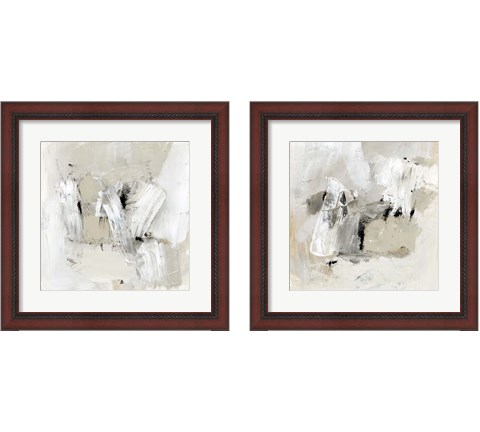 Neutral Brushstrokes 2 Piece Framed Art Print Set by Victoria Barnes