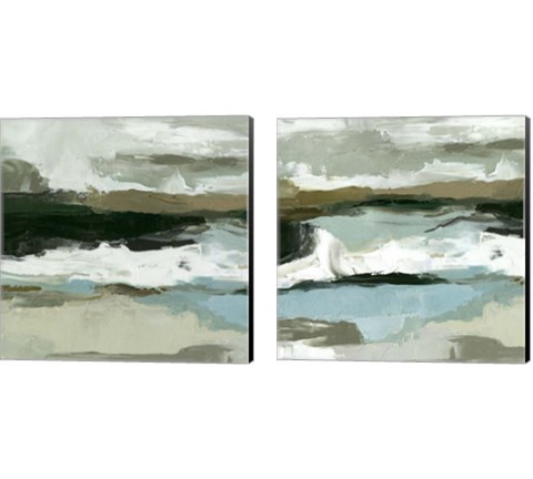 Textured Ocean Tide 2 Piece Canvas Print Set by Emma Caroline
