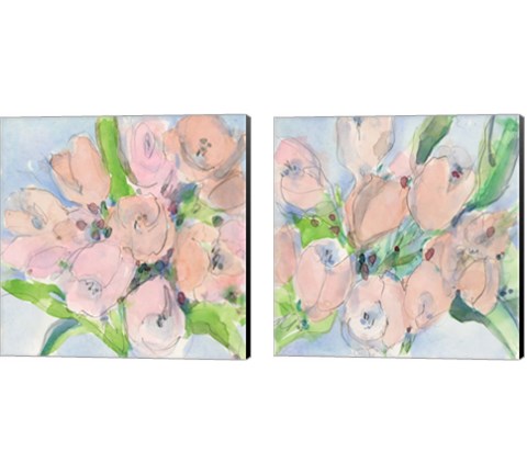Tulip Bouquet 2 Piece Canvas Print Set by Sam Dixon