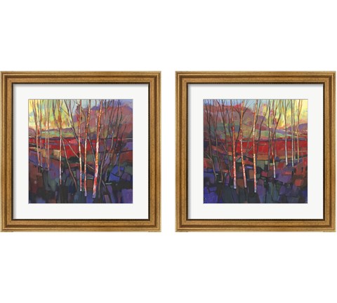 Patchwork Trees 2 Piece Framed Art Print Set by Timothy O'Toole