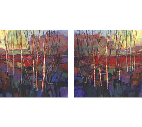 Patchwork Trees 2 Piece Art Print Set by Timothy O'Toole