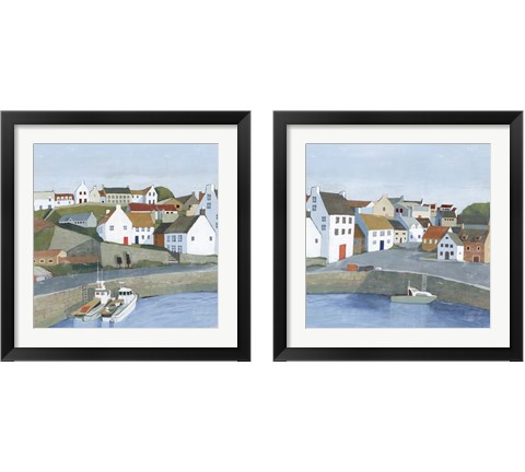 Old Coast Town 2 Piece Framed Art Print Set by Grace Popp